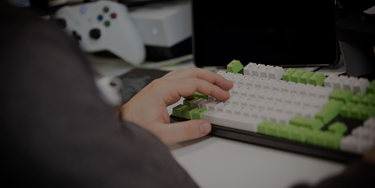 Photo of employees computer keyboard